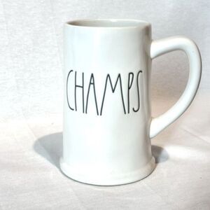 Rae Dunn Champs Mug Large Stein Farmhouse White Coffee Beer